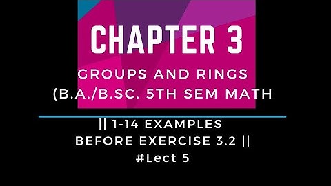 Groups and Rings | Chapter 3 |# lect 5 | 1-14 Examples before exercise 3.2|Homomorphism Automorphism