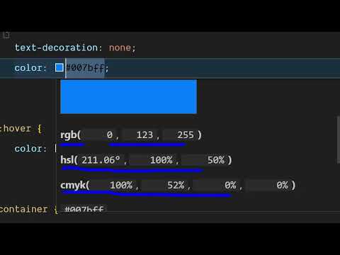 VSCode IDE Extension to Get CSS Colors Info in Source Code in Popup Window