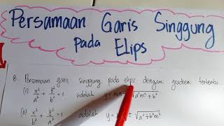 Persamaan Garis Singgung pada Elips Persamaan Garis Singgung pada Elips