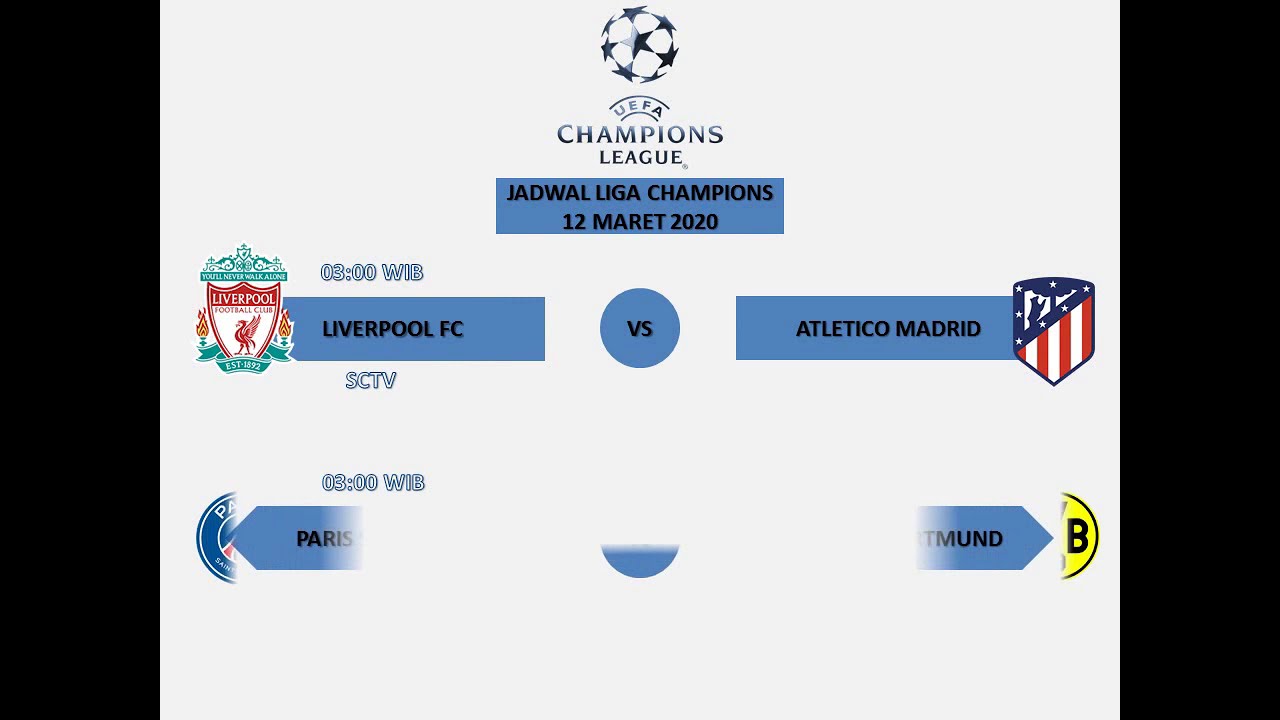 JADWAL PERTANDINGAN LIGA CHAMPIONS 12 MARET 2020 - YouTube