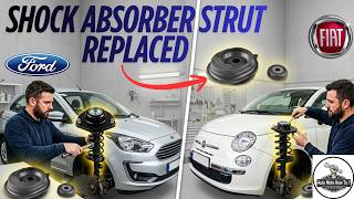 How to replace shock absorber strut on Ford ka & Fiat 500 , Stoßdämpfer ersetzen ,sostituire puntone Fiat 500 Front Suspension Top Mount