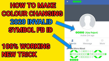 How to make colour change 2020 invalid fb id | Colour changing name fb id