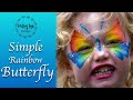 Simple Rainbow Butterfly - Face Paint Tutorial