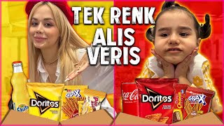 TEK RENK MARKET ALIŞVERİŞİ YAPTIK!! #tekrenk