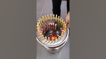 Barbecue Bucket Grill: Even Heat, Yummy BBQ! 🔥🍖 #Grill #BBQ #Barbecue