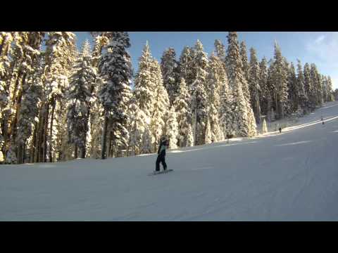 Snowboarding at Sierra Powder Day