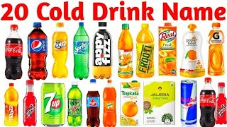 20 Cold Drinks Name in English and Hindi 🥤 | Kids Learning Video | Learn Drinks Name for Children