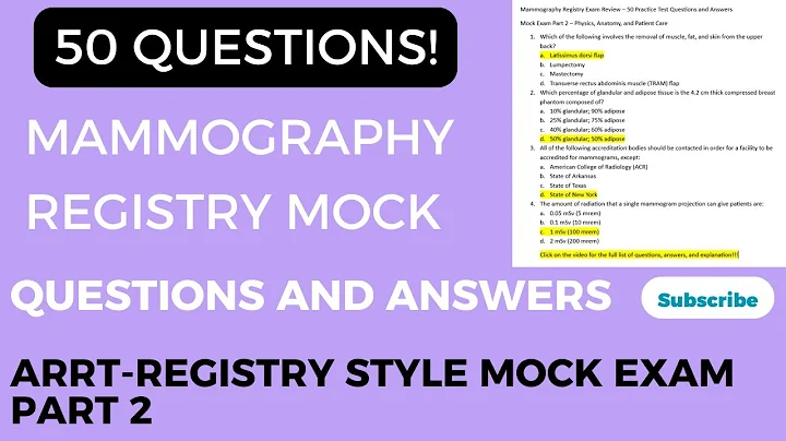 Mammography Registry Review: 50 Practice Test Questions & Answers | ARRT Mock Exam