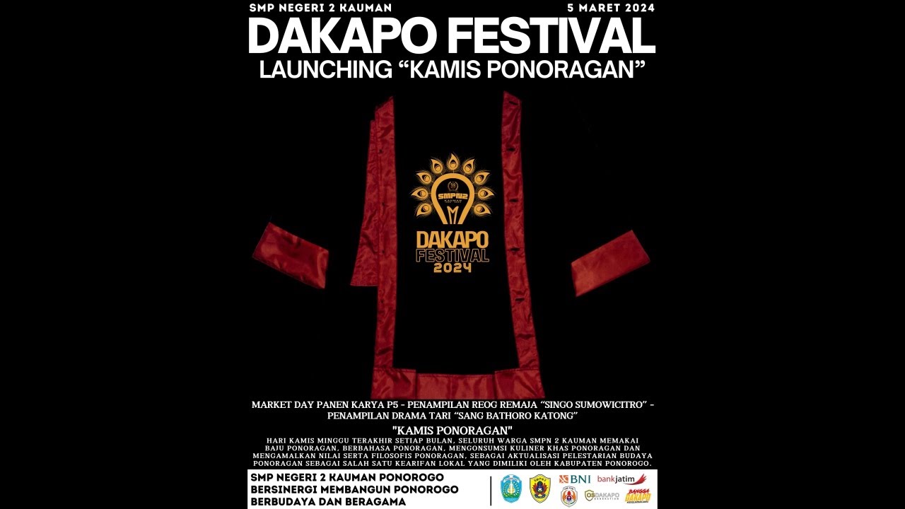 DAKAPO FESTIVAL LAUNCHING ''KAMIS PONORAGAN'' SMP NEGERI 2 KAUMAN ...