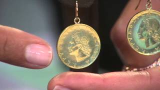 VicenzaGold 20 Lire Coin Dangle Earrings 14K Gold with Rachel Boesing