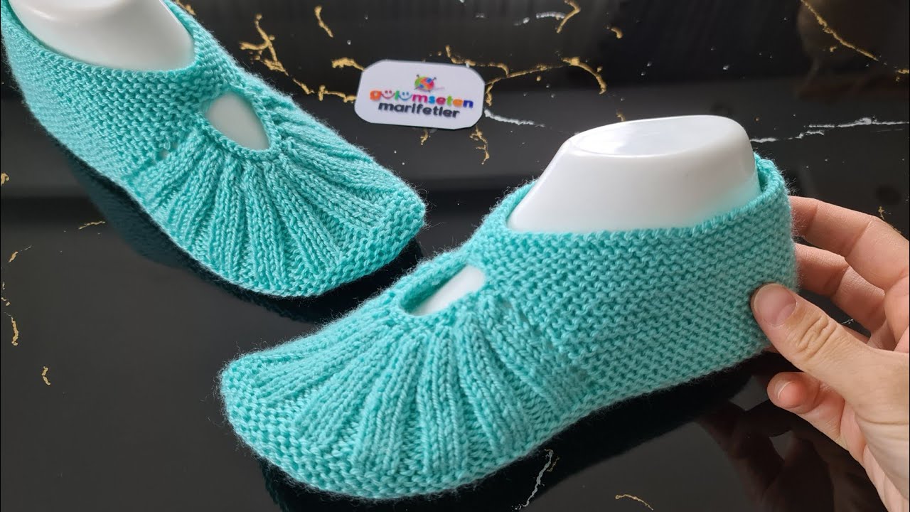 Супер легкие вязаные женские носки двумя петлями - Super easy knitting ladies socks