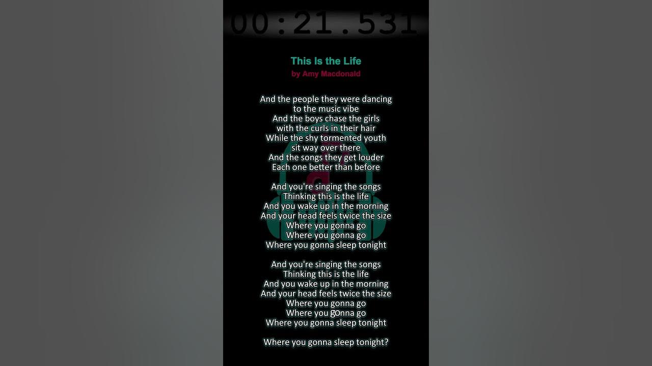 This Is the Life by Amy Macdonald #lyrics #goviral #musiclyrics #amymacdonald #thisisthelife