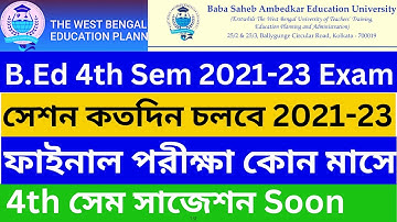 WBUTTEPA B.Ed 4th Sem Exam 2021-23. BSAEU B.Ed 4th Sem Exam 2021-23. B.Ed 4th Sem Exam