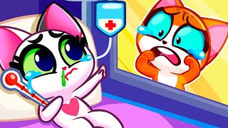 Oh No, Baby Cat Got Sick!Take Care of Baby Cat | Toddler Cartoon with Kittens by PurrPurr Stories