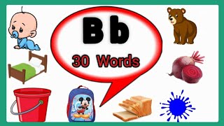 Letter B words for kids /phonics letter B/Words start with B/B letter words /B words/B for words