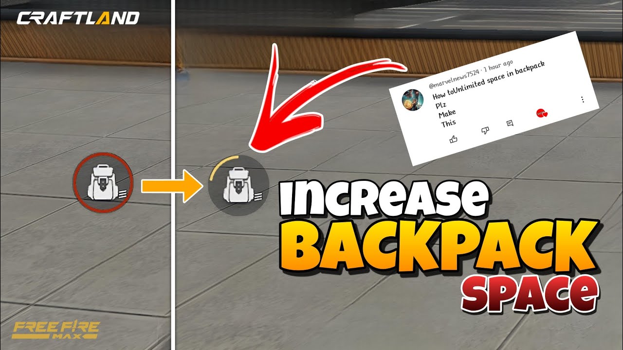 How to increase Backpack Space Freefire Craftland YouTube