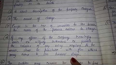 AUDITING|REGISTER TO MORTGAGES AND CHARGES SECTION 85|CHAPTER-21|PART-169|HANDWRITTEN | SSCOACHING |
