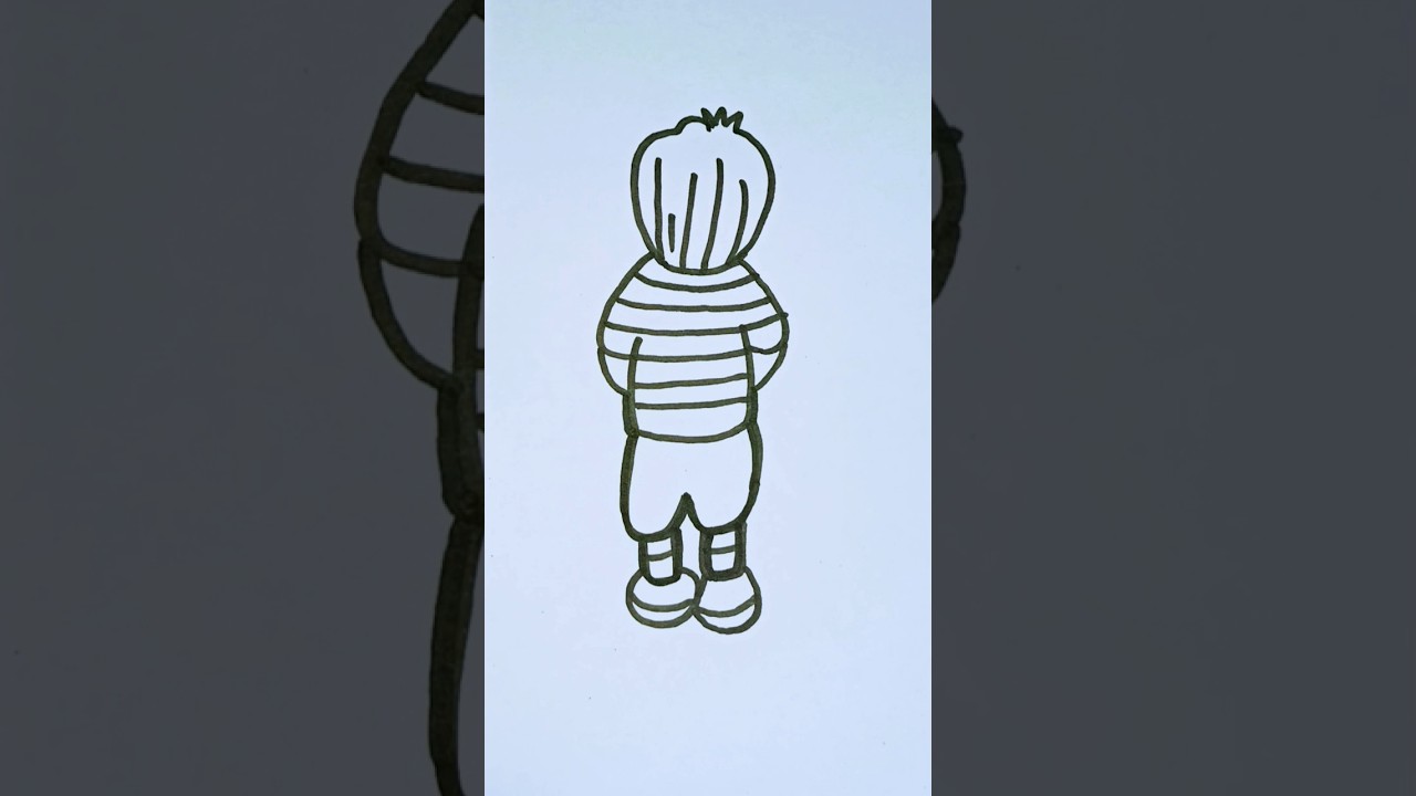 How to draw boy back side 