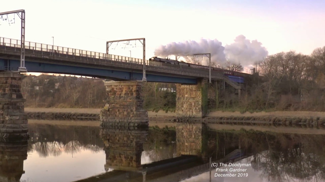 35018 crossing the Lune viaduct at Journey's end - 1st December 2019