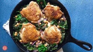 Crispy Chicken Thighs With Kale and Chickpeas | Our Favorite Recipes | Cooking Light