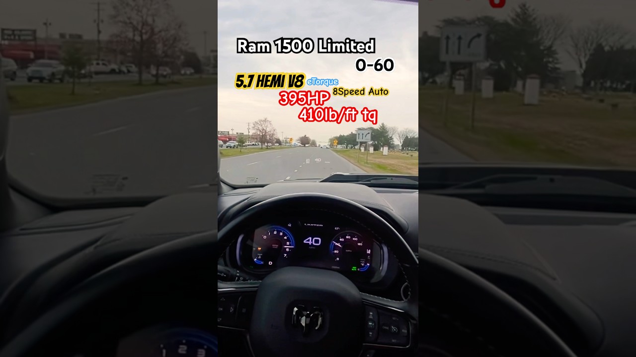 Ram 1500 Limited | 0-60 (5.7 Hemi V8 w/ eTorque 395HP, 410TQ) 