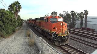 BNSF Empty intermodal well leaving La Mirada