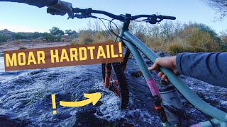 Fording the RIVER in order to ride a (bike-legal) hiking trail
