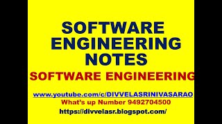 SOFTWARE ENGINEERING NOTES | SE NOTES | SOFTWARE ENGINEERING |