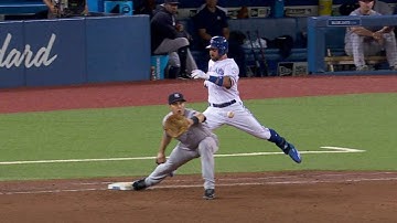 NYY@TOR: Pillar safe at first after call overturned