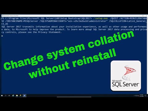 Video: How To Change Collation
