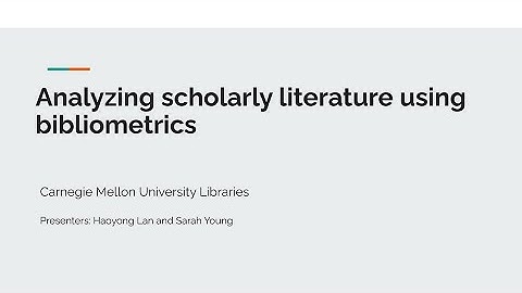 Analyzing Scholarly Literature using Bibliometrics