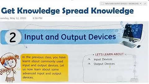 COMPUTER IT MATRIX PART-1 CLASS-5 CH-2 INPUT AND OUTPUT DEVICES