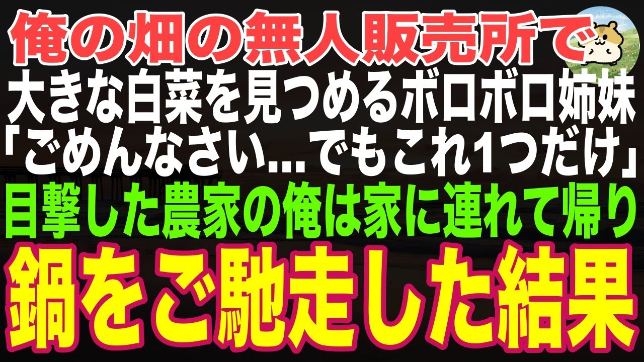 【感動する話】俺の畑の無人販売所で白菜を見つめ続ける姉妹「ごめんなさい、これ1つだけ...」→農業を営む俺はウチに連れて帰り鍋をご馳走した結果…【朗読・スカッと・泣ける話】