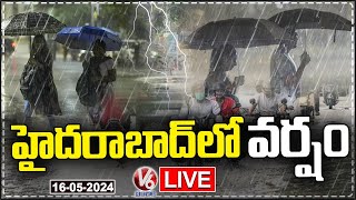 Hyderabad Rains LIVE : Heavy Rain Hits  Many Parts Of Hyderabad | V6 News