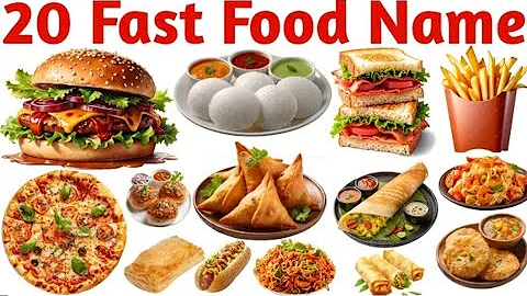 20 Fast Food Names in English for Kids | Fun Learning with Pictures
