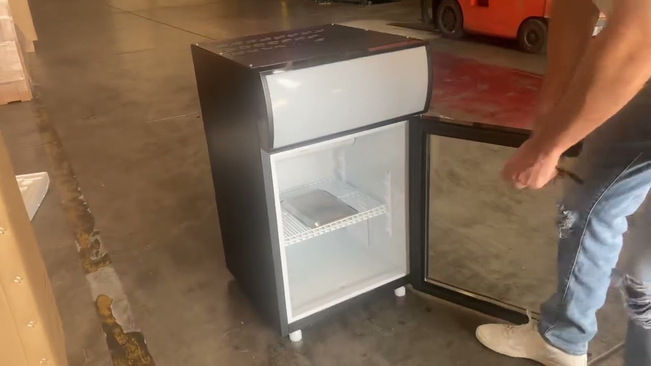 glass door cooler  Countertop Display Refrigerator Front Access - Swing Door, Black