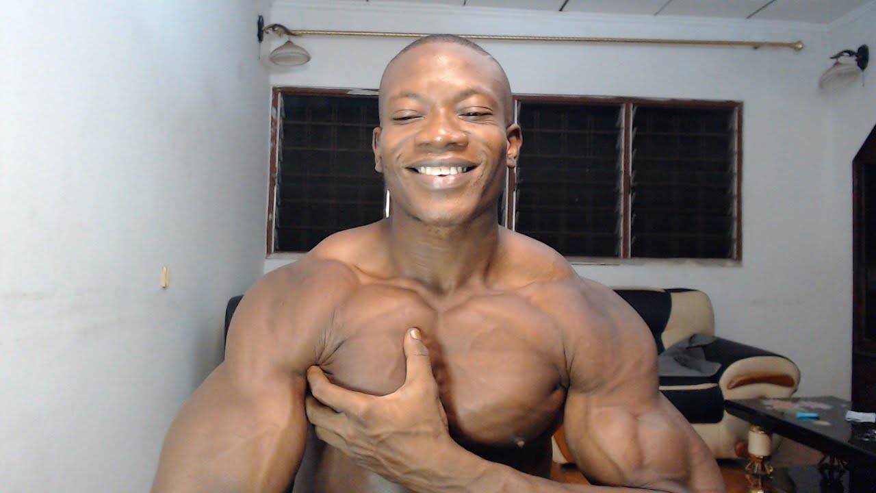 Black bodybuilder muscle worship