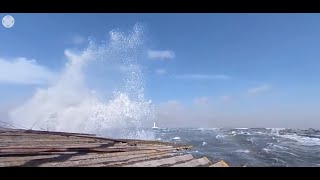 360° Порт Одесса шторм ветер до 30 м/с (Video 360) - 2020-02-24