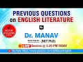Mcq english literature questions on english literature by manav sir