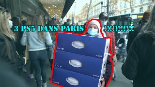 Marcher avec 3 PS5 à Paris (part 1) prank ps5 | VOOZEYNOO