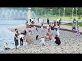 Фонтан на Кашкада́н. Озеро в черте города Уфы, в микрорайоне Сипайлово, 25 июня 2022 г.