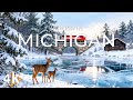 Winter in Michigan 4K UHD | Frozen Lakes, Snowy Forests & Great Lakes Ice Vibes