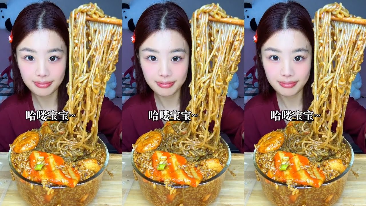 College Girl Midnight Cooking 🔥 Spicy Glass Noodles & Meatballs | Lazy Cooking Mukbang