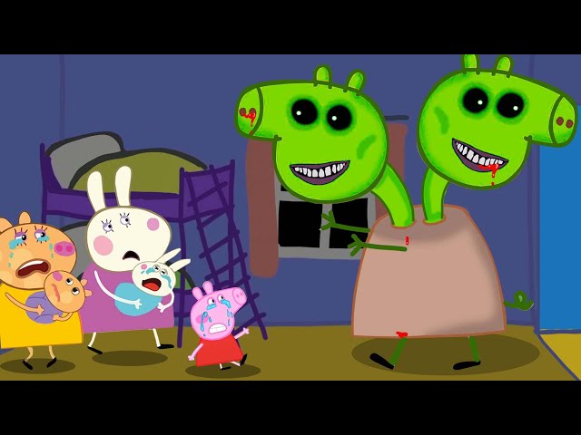 Mummy Pig Two-Headed Zombie, Zombie appears at peppa kindergarten