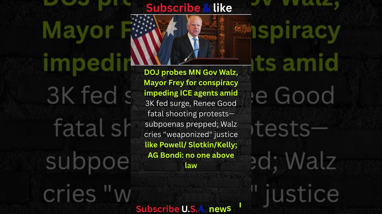 DOJ Probes Walz Over ICE? 