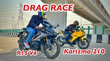 Hero Karizma XMR VS Yamaha R15 V4 Drag Race 🔥 Aayush ssm
