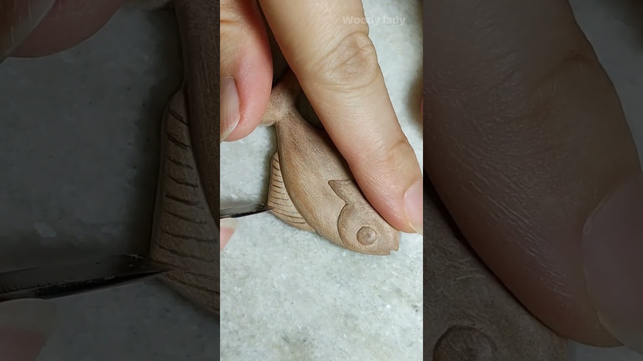 Carving a Beautiful Wooden Fish Pendant 🐟 