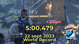 The Division - Clear Sky 5:00.479 (Solo Any%) (WR 22 sept 2023) [old record]