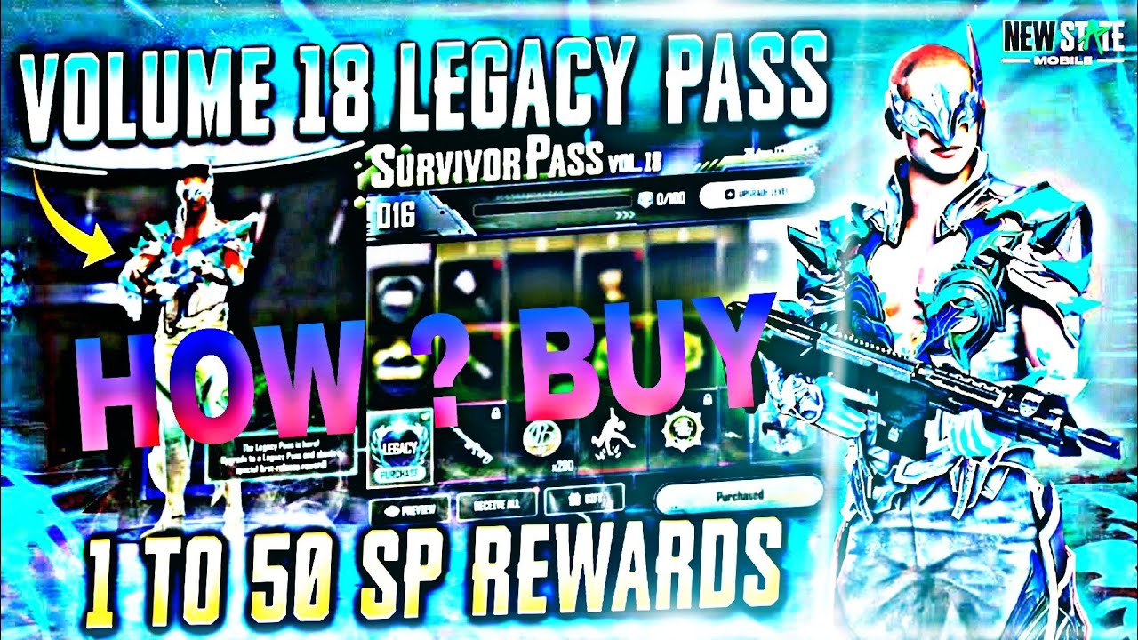 HOW BUY LEGACY PASS|VOLUME 18 | PUBG NEW STATE | survival pass