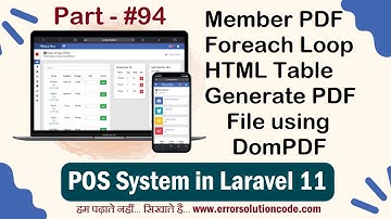 How to Member PDF Foreach Loop HTML Table Generate PDF File using DomPDF
